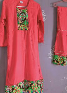 Pink Embroidered Kurta Set