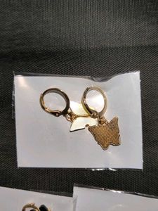 Set Of 5 Stainless SteelGold-plated ButterflyEarri