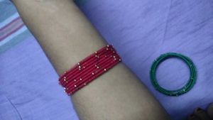 Thread Bangles - Red and Green
