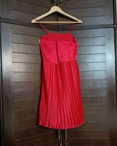 Street9 Women Asymmetric Cross Strape Red Dress