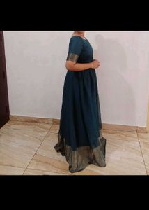 Elegant Peacock Colour Pattupavada Set New