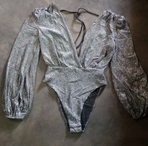 Sparkling Silver Bodysuit XL