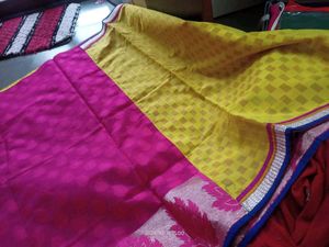 Designer Cotton Silk Saree | Fuchsia Pink Body &amp; Y