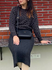 Woolen Skirt And Sweater Coord