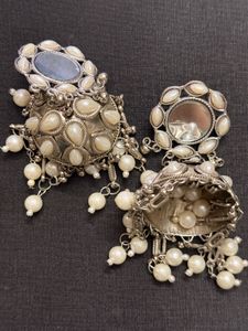Elegant Silver Jhumka Earrings
