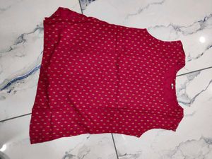 Maroon  Printed Kurta