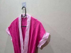 Pink Short Sleeve Bathrobe