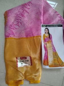 Pink &amp; Gold Saree