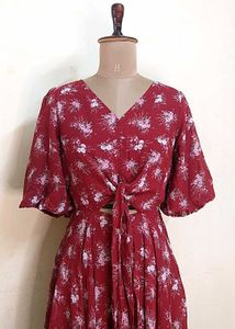 Rust Red Flare Dress