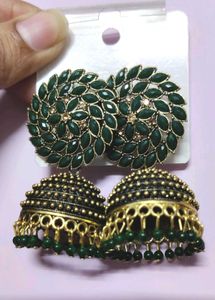 Green Colour Jhumkas