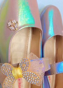 Sparkly Pink Flower Girl Shoes
