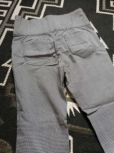 Stretchable Gingham Print Pants