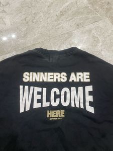 SINNERS VINTAGE Black Graphic Print Sweatshirt