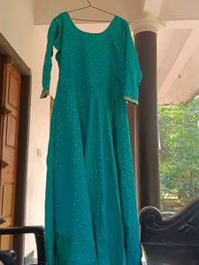 Heavy  Peacock Colour Gown