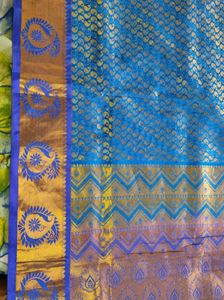 Blue &amp; Gold Saree