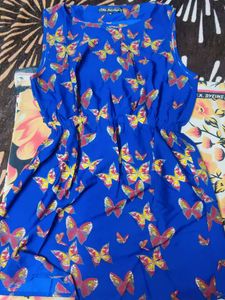 A Line Blue Butterfly Dress