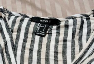 Forever 21 Striped Wrap Crop Top