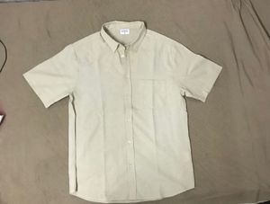 Khaki Boxy Shirt Style With Button Up
