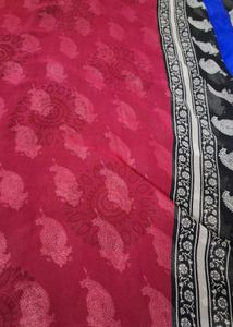 Pink &amp; Black Saree