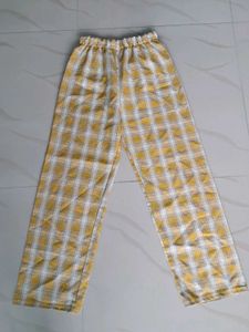 Striped Trousers Pants For Women In Yellow