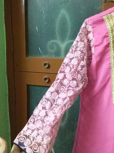 Beautiful Pink Long Kurti Size L