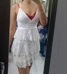 White Lace Mini Dress