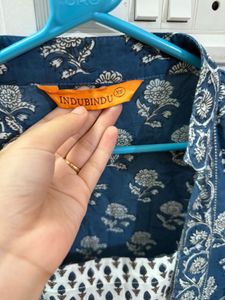 Blue Floral Print Kurti