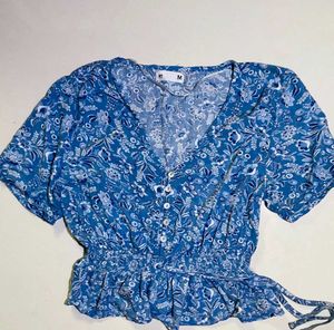 Blue Crop Top
