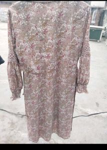 Unused Floral Print Dress with Lace Detail