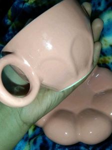 Pink Flower Cup and Saucer