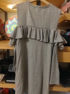 grey dress with frill and long sleves