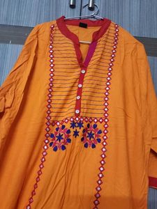 Orange Kurti Set