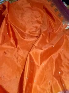 Elegant Orange Art Silk Saree