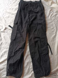 Black Drawstring Cargo Pants