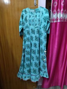 Anarkali Cotton Suit Wth Heavy Tassels