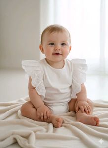 Cute White Baby Bodysuit