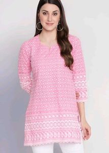 Elegant Pink Embroidered Kurti