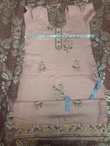 Peach Party Suit With Heavy Dupatta