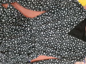 Patterned Black &amp; White Dress