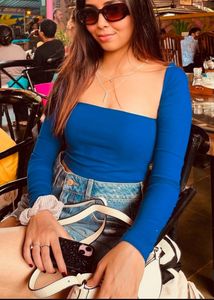 Blue Crop Top