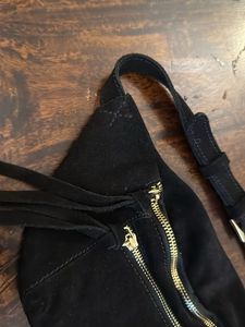 Black Suede Waist Bag