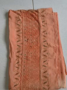 Crepe Orange Saree