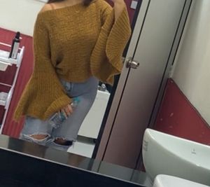 Cozy Knit Sweater Flared Sleeves