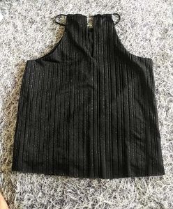 Black Pleated Halter Top