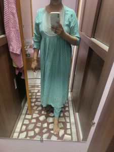 Sea Green Colour Nyra Three Piece Suit Set