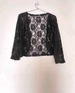 Black Lace Long Sleeve Top