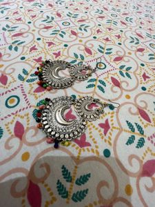TWO PAIR Of Boho Silver Hoop Earrings