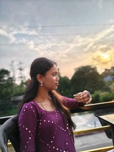 Purple Printed Kurta