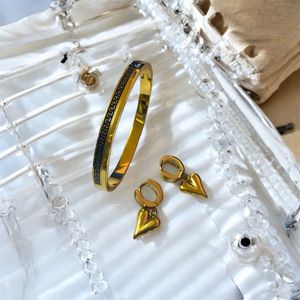 Gold Tone Bangle & Earring Set