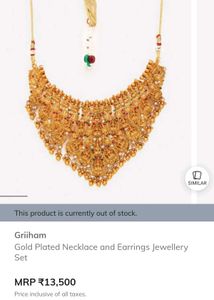 Gold Plated Necklace and Earrings Jewellery Set